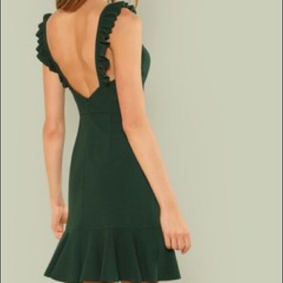 ✨HP✨High Waist Ruffle Trim Dress✨ - Picture 3 of 5